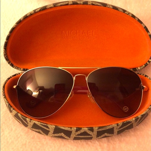 Michael Kors Rose Gold Aviator Sunglasses - Picture 5 of 6